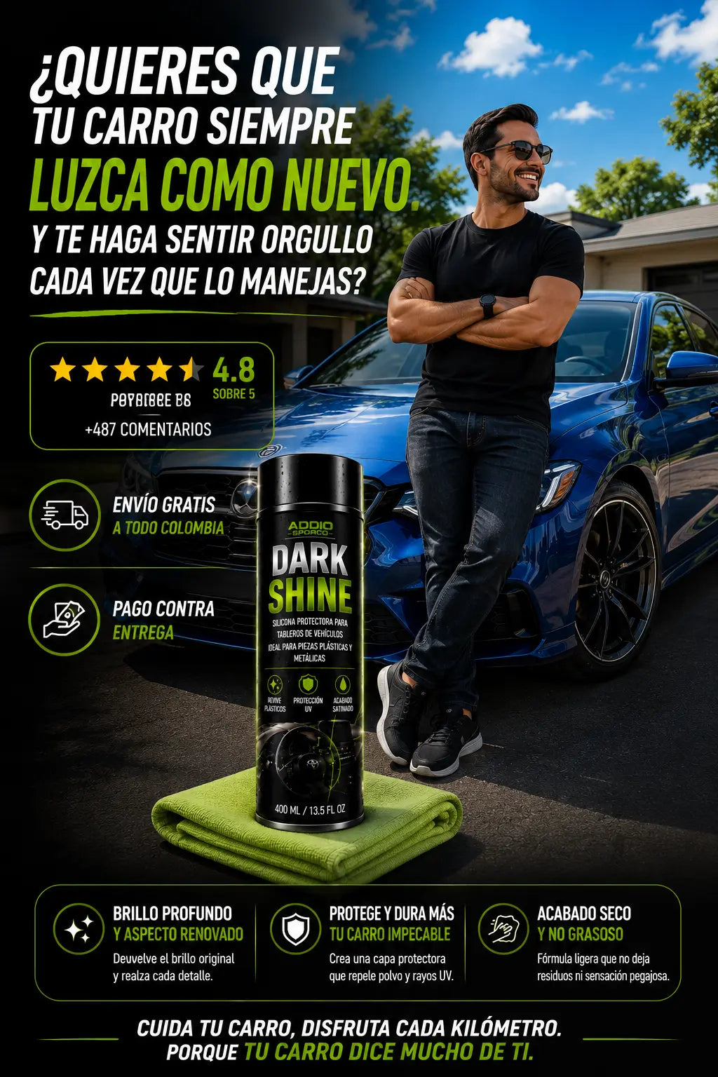 🚗 Dark Shine Addio Sporco | Revive y Protege tu Carro