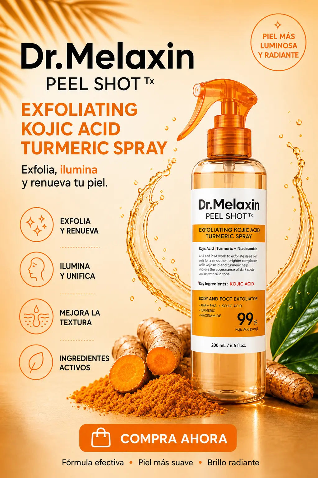 🔥✨ Dr. Melaxin Peel Shot TX – Spray Exfoliante Iluminador para Manchas y Piel Radiante en Días ✨🔥