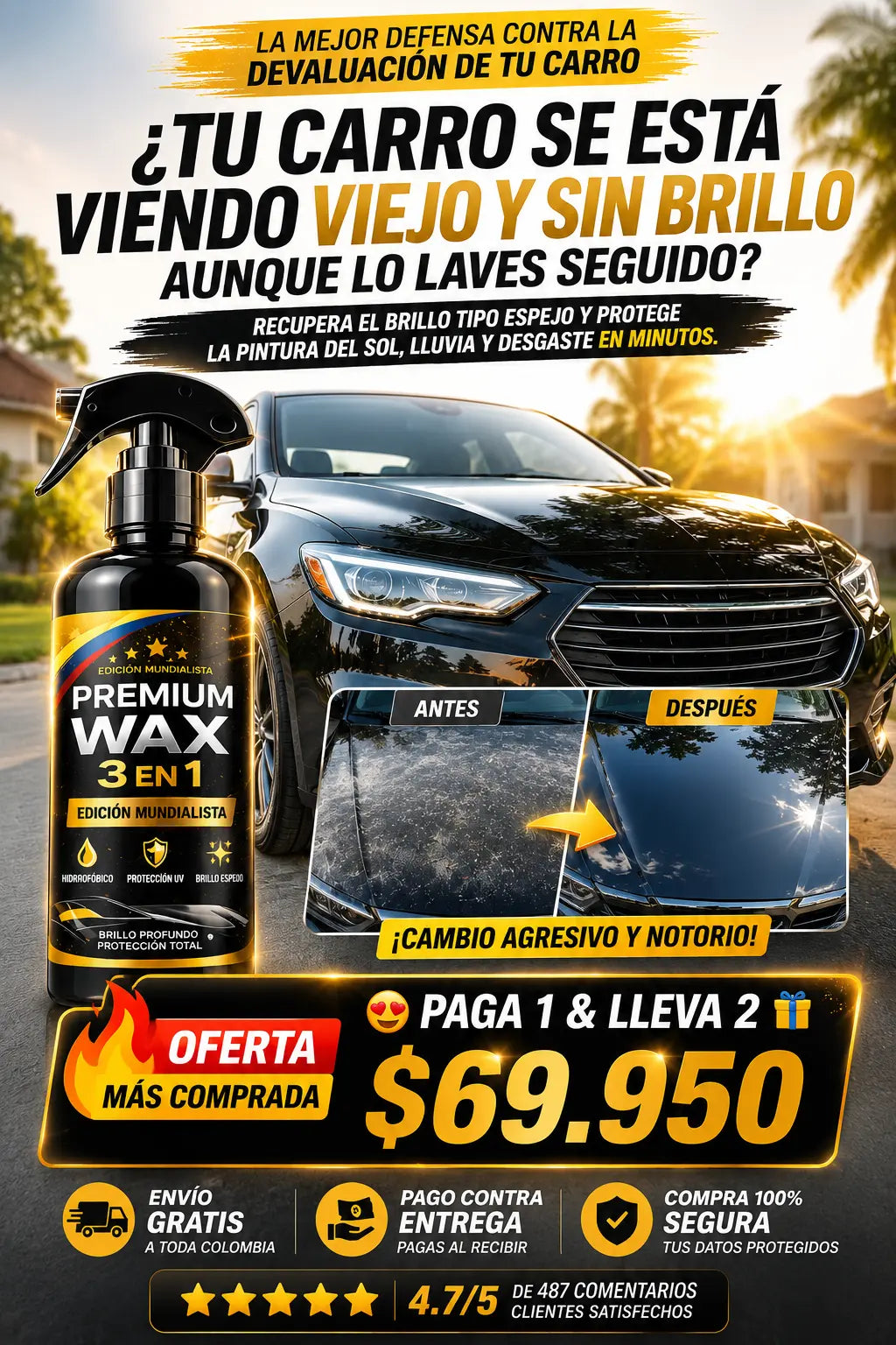 🚘✨ PREMIUM WAX 3 EN 1 | Brillo Extremo y Protección Total ✨🚘