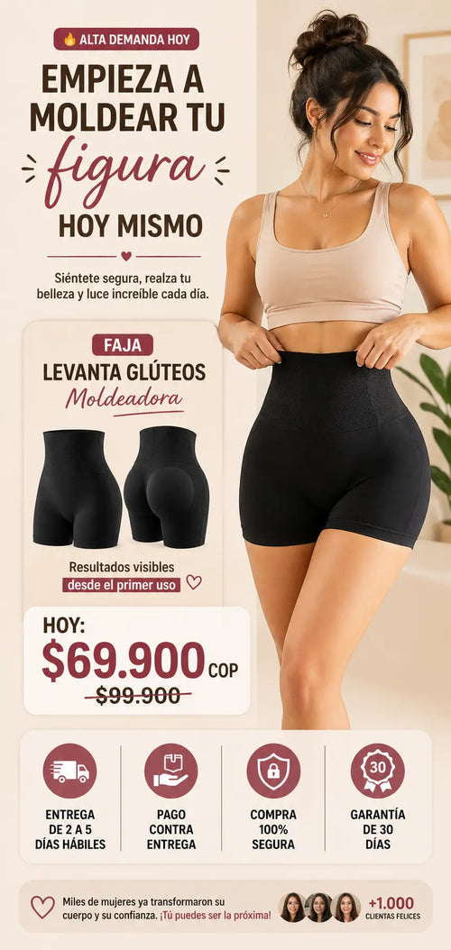 Levantacola con Faja – Push Up + Control Abdomen 🍑✨