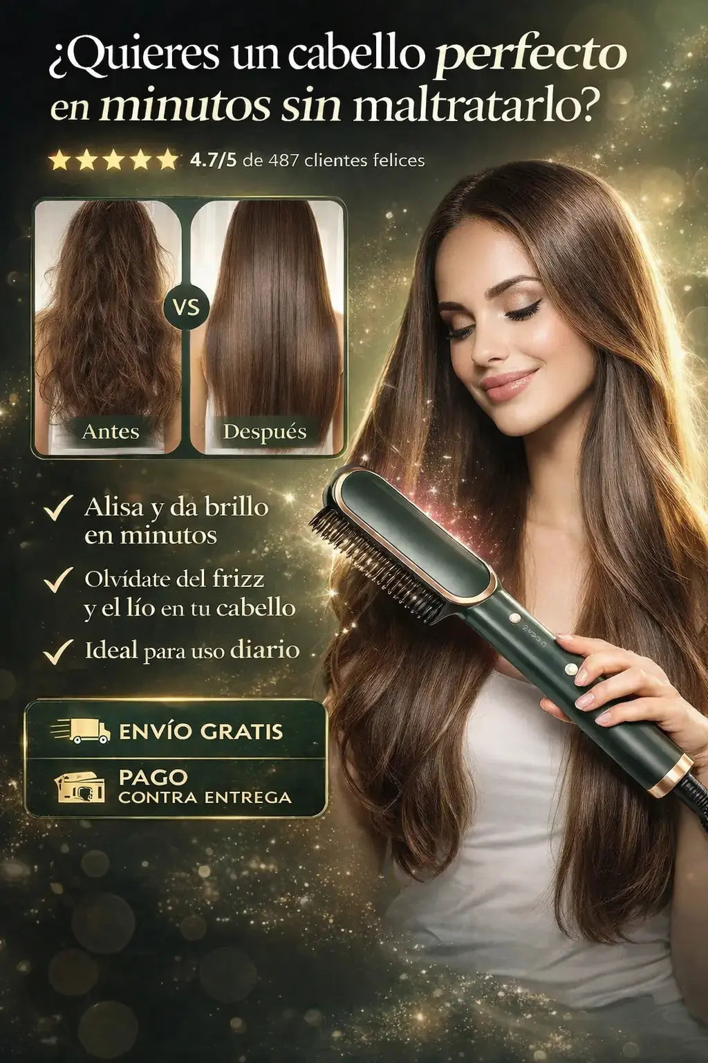 “Cabello liso en minutos sin dañar tu pelo ✨”