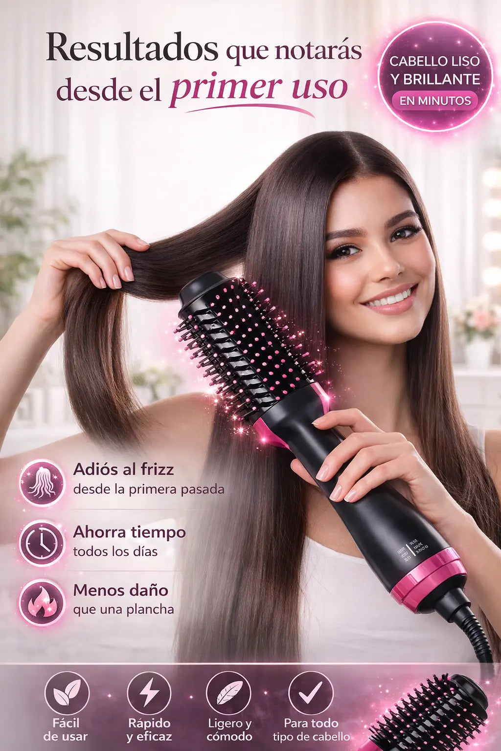 ¿Cabello liso y brillante en minutos sin maltratarlo? ¡Sí es posible!